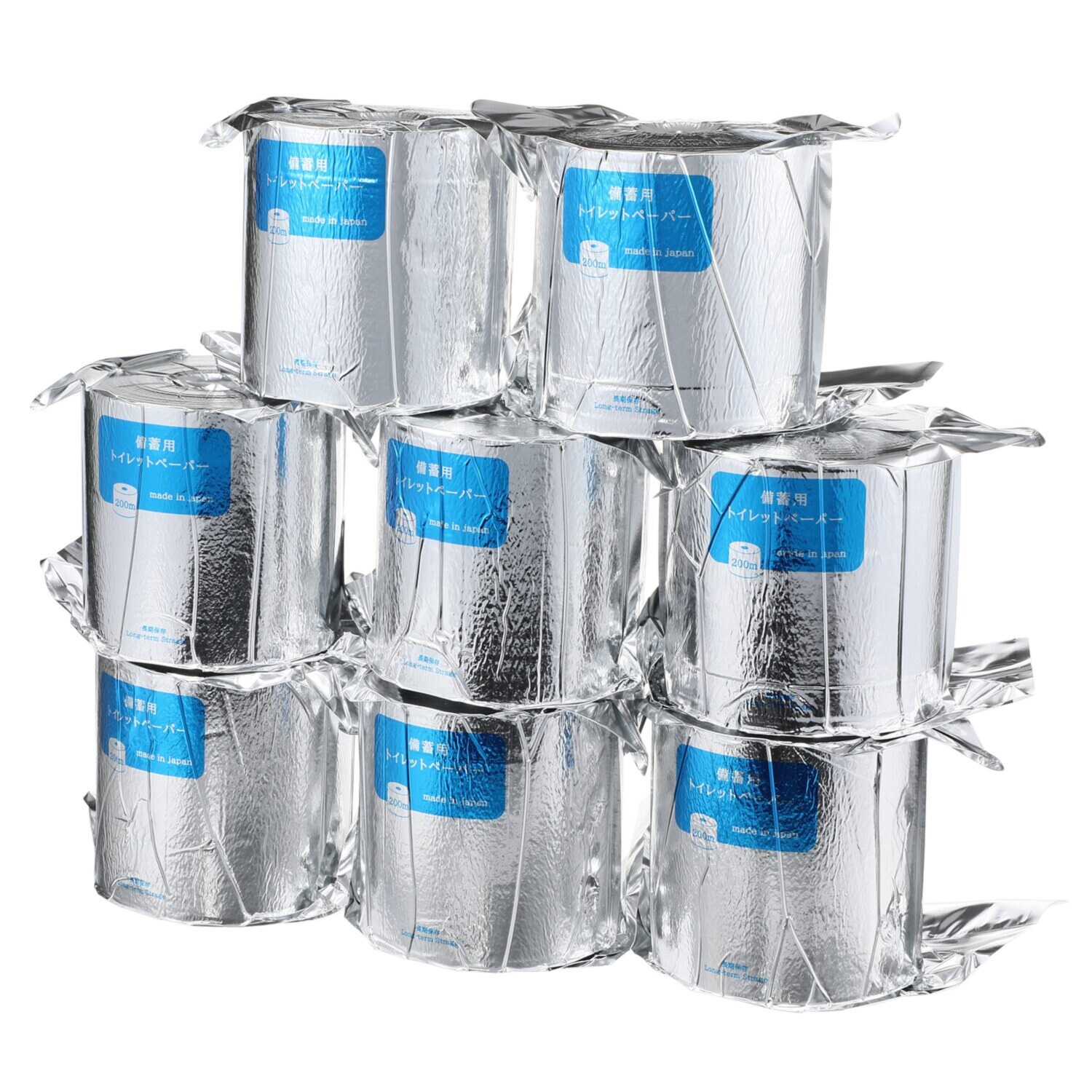 もしもの時に！ こだわりの包装で 防水・防カビ・耐光性に 優れた 長期保存備蓄用 トイレットペーパー
