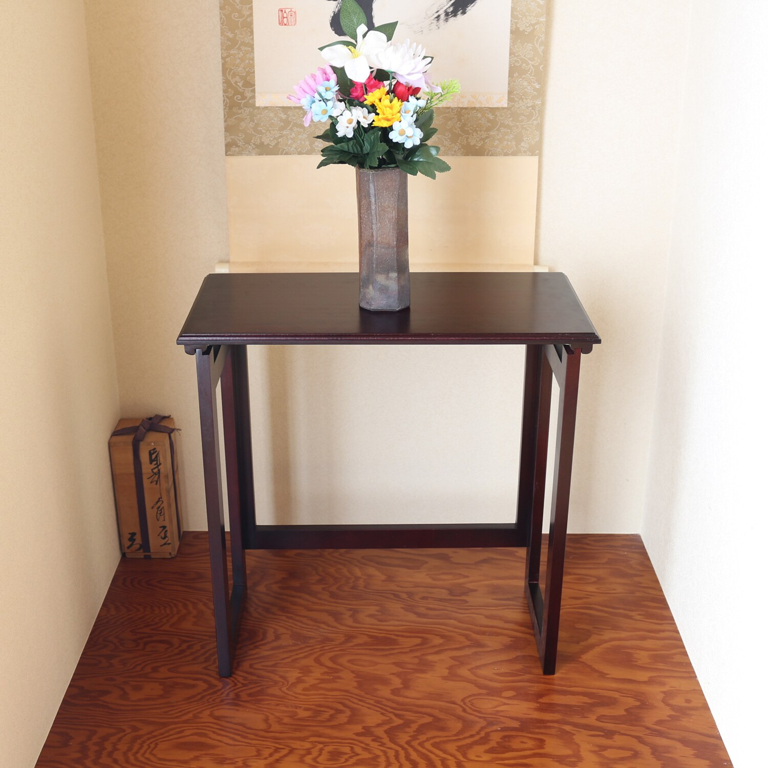 完成品でお届け！ 天然木桐材使用 マルチに活躍する 折りたたみ パタパタ便利机　ハイ