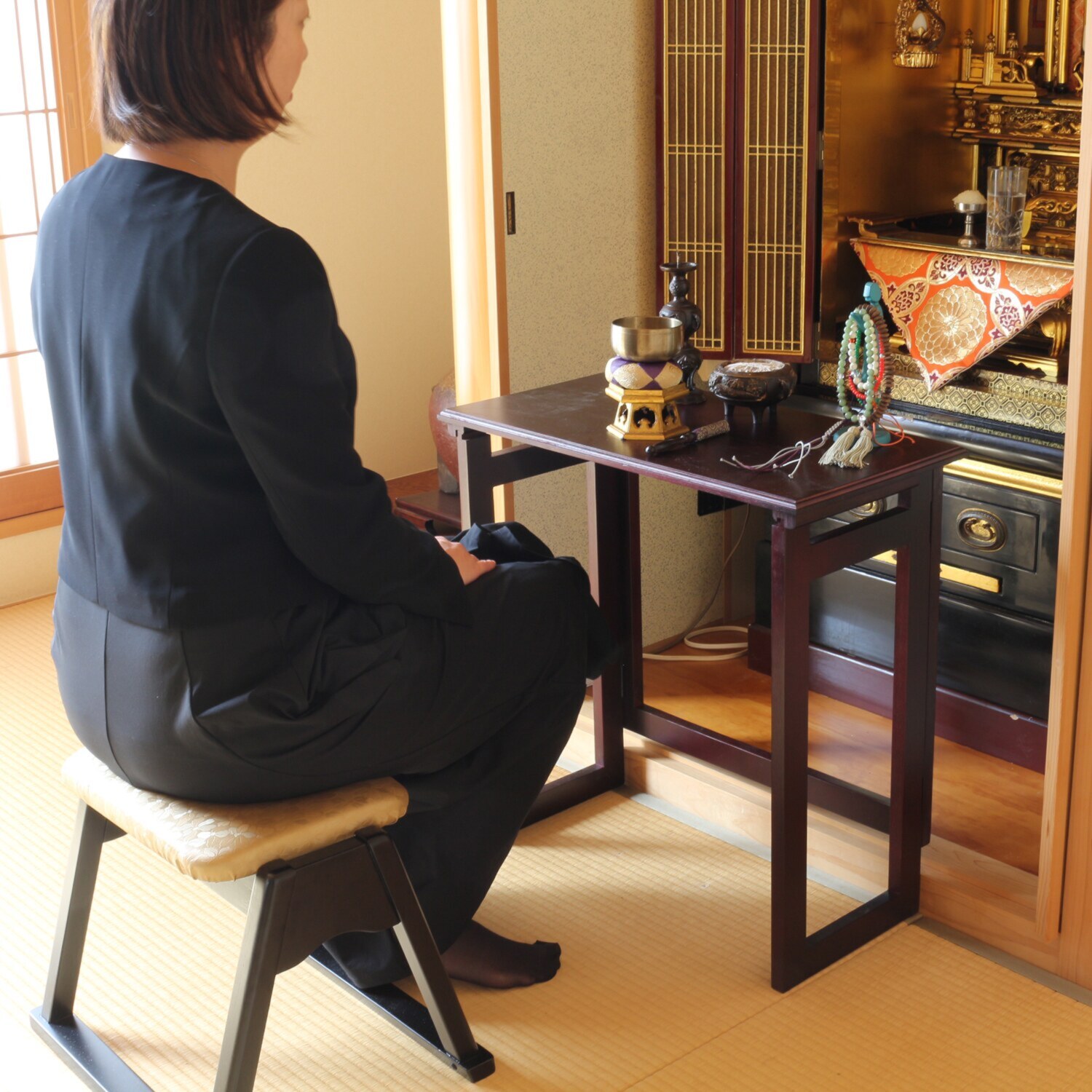 スタッキングできる 仏壇前椅子