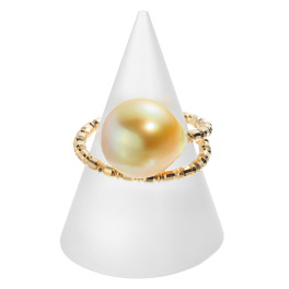 ジュペレ　ジョーヌ １８Ｋ ゴールデン白蝶パール トゥインクル フレキシブルリング