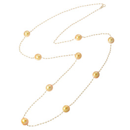 ジュペレ　ジョーヌ １８Ｋ ゴールデン白蝶パール スパークル ステーション ロングネックレス