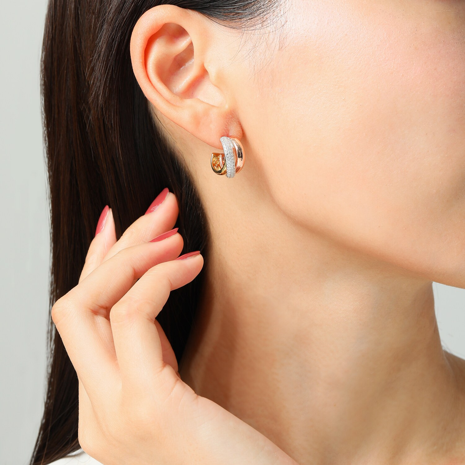 ニューヨークからの贈り物 シルバー　ＣＺ ニューヨーク・ エクセプショナル・ カット（Ｒ） トリカラーピアス