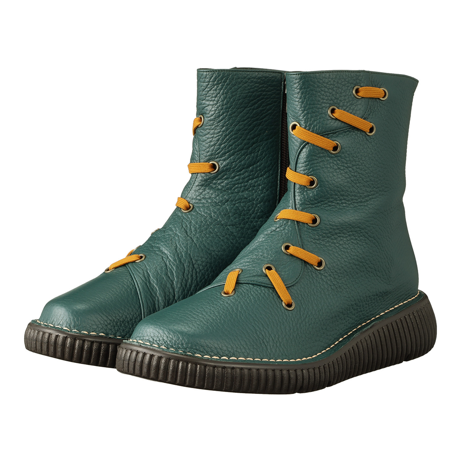 ＪＳハートレーベル ＜日本製＞ 柔らか姫路レザー デザインショートブーツ