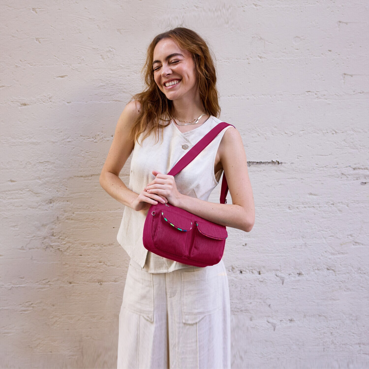 ビサイユ ショップチャンネル デビュー１０周年記念 トロピカルフルーツ ワンマイル はっ水ポシェット ＜イチゴチャーム付＞