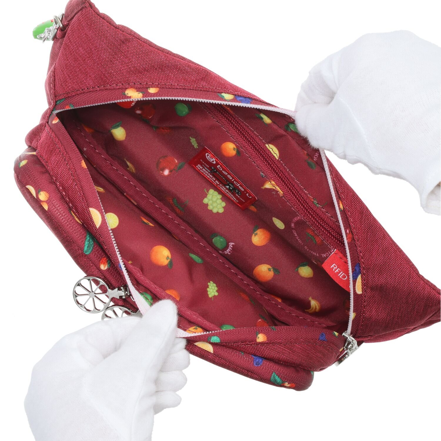 ビサイユ ショップチャンネル デビュー１０周年記念 トロピカルフルーツ はっ水ウエストバッグ ＜イチゴチャーム付＞