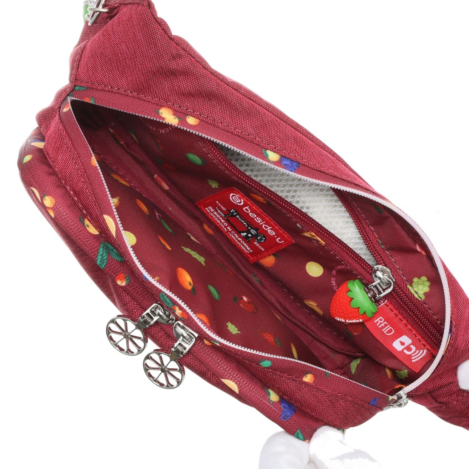 ビサイユ ショップチャンネル デビュー１０周年記念 トロピカルフルーツ はっ水ウエストバッグ ＜イチゴチャーム付＞