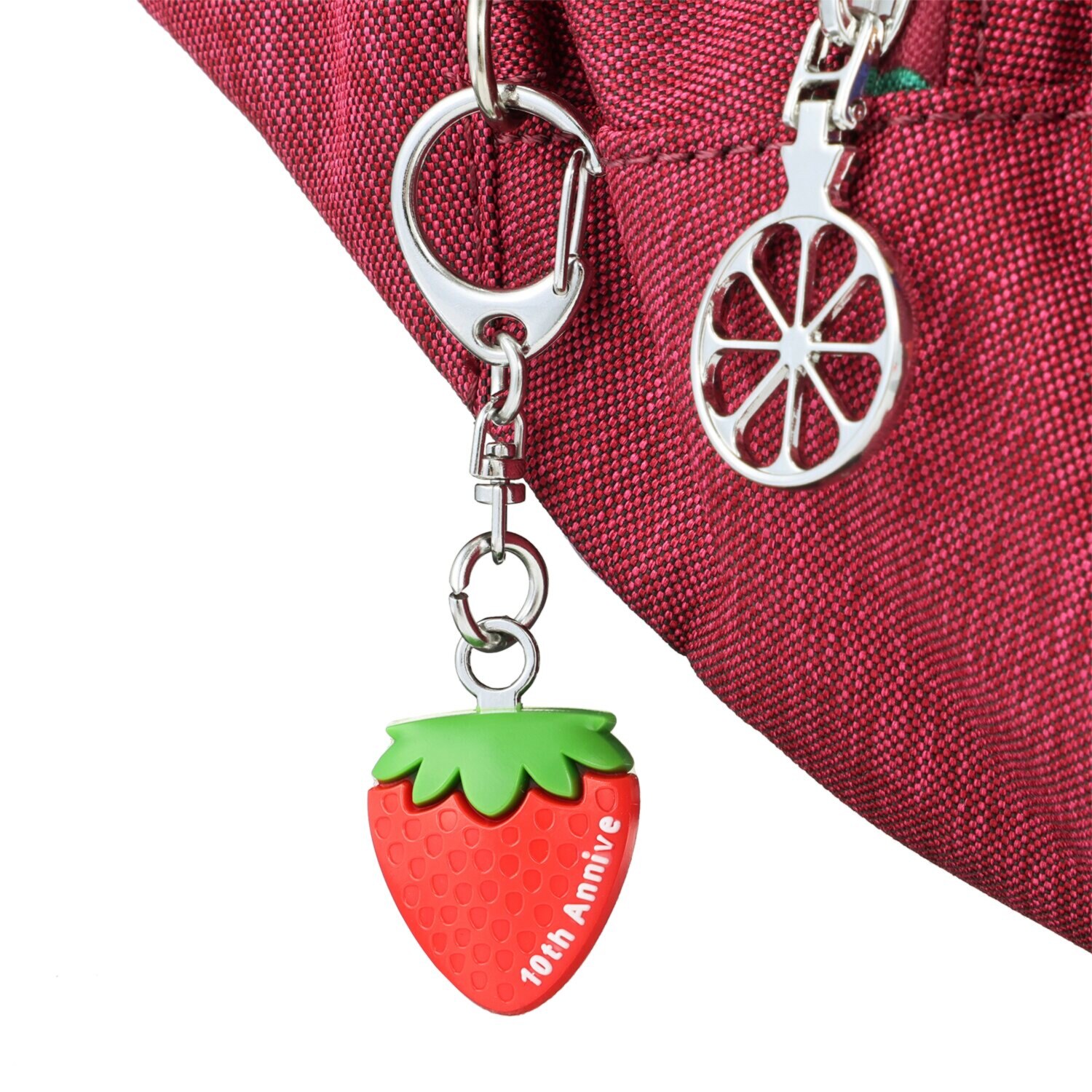 ビサイユ ショップチャンネル デビュー１０周年記念 トロピカルフルーツ はっ水ウエストバッグ ＜イチゴチャーム付＞