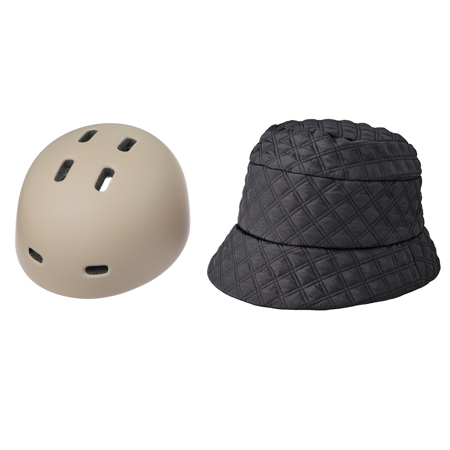 帽子を着せ替えられる オシャレな 自転車ヘルメット おしゃヘル ＜キルティングハット＞