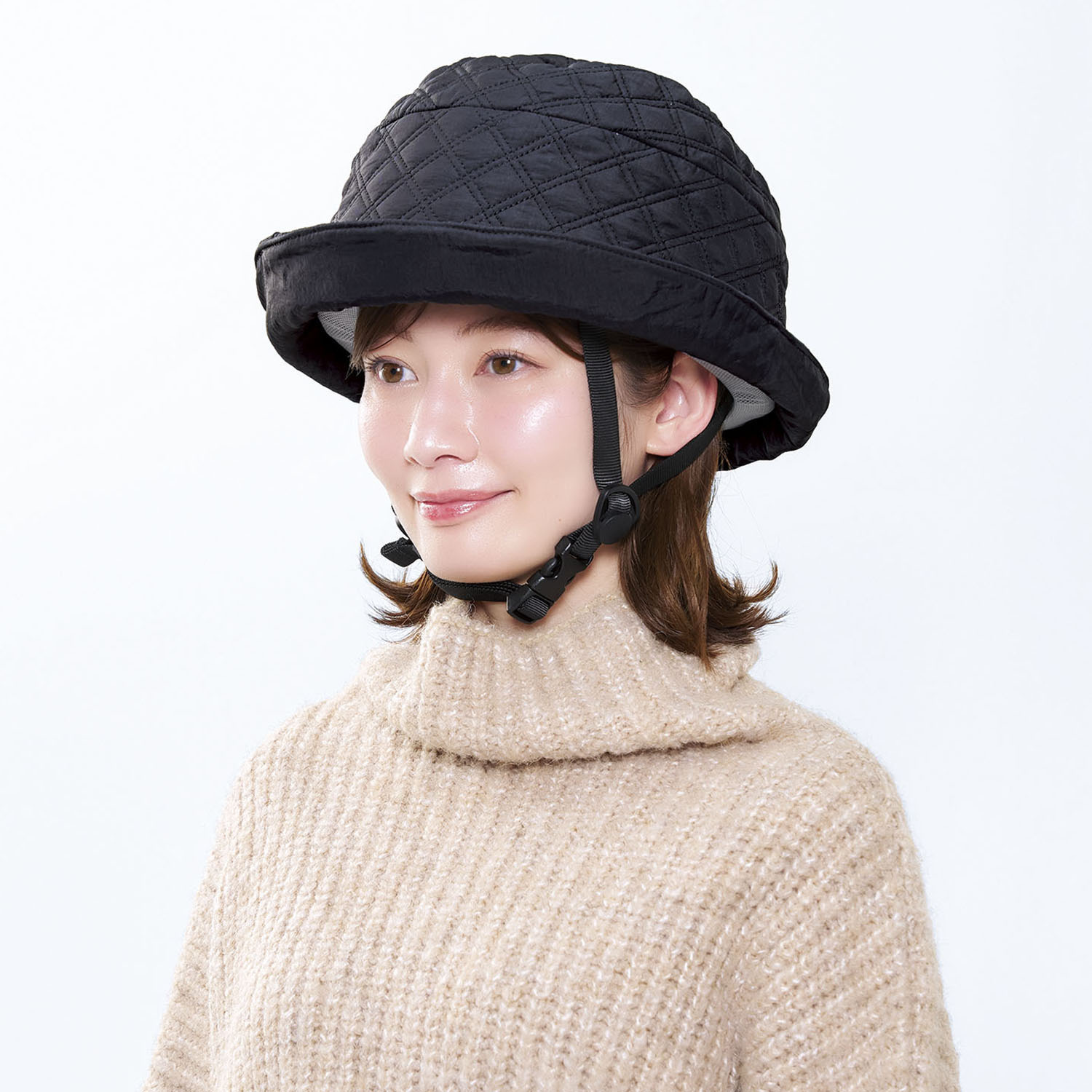 帽子を着せ替えられる オシャレな 自転車ヘルメット おしゃヘル ＜キルティングハット＞