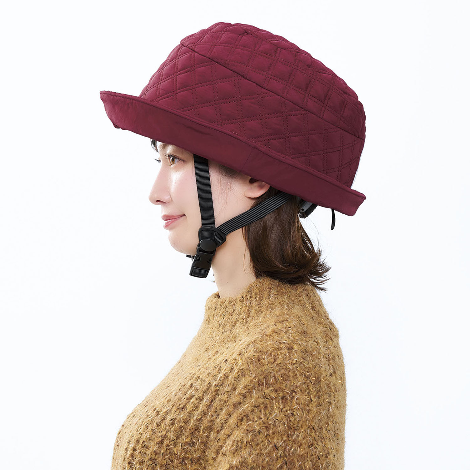 帽子を着せ替えられる オシャレな 自転車ヘルメット おしゃヘル ＜キルティングハット＞