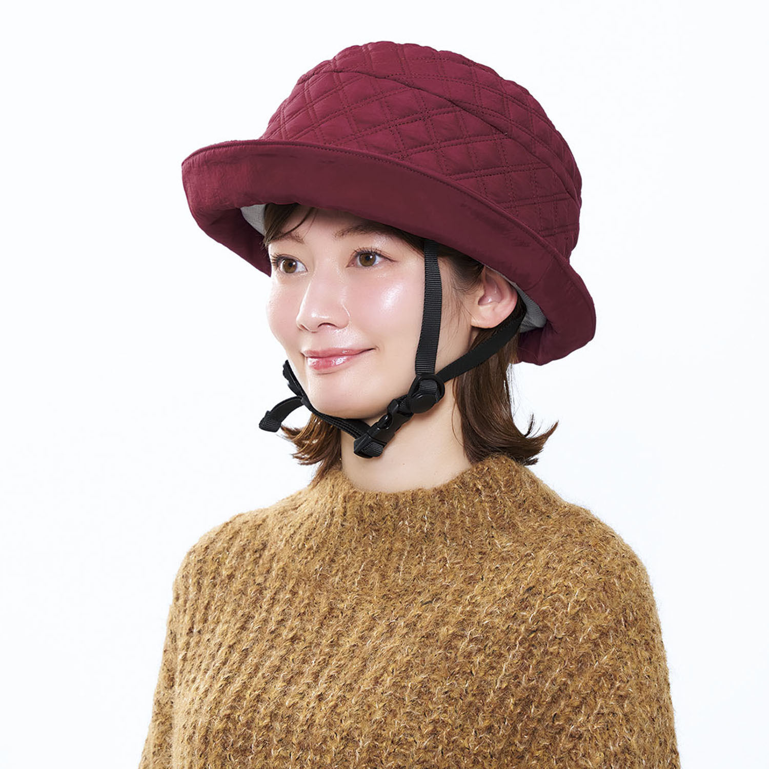 帽子を着せ替えられる オシャレな 自転車ヘルメット おしゃヘル ＜キルティングハット＞