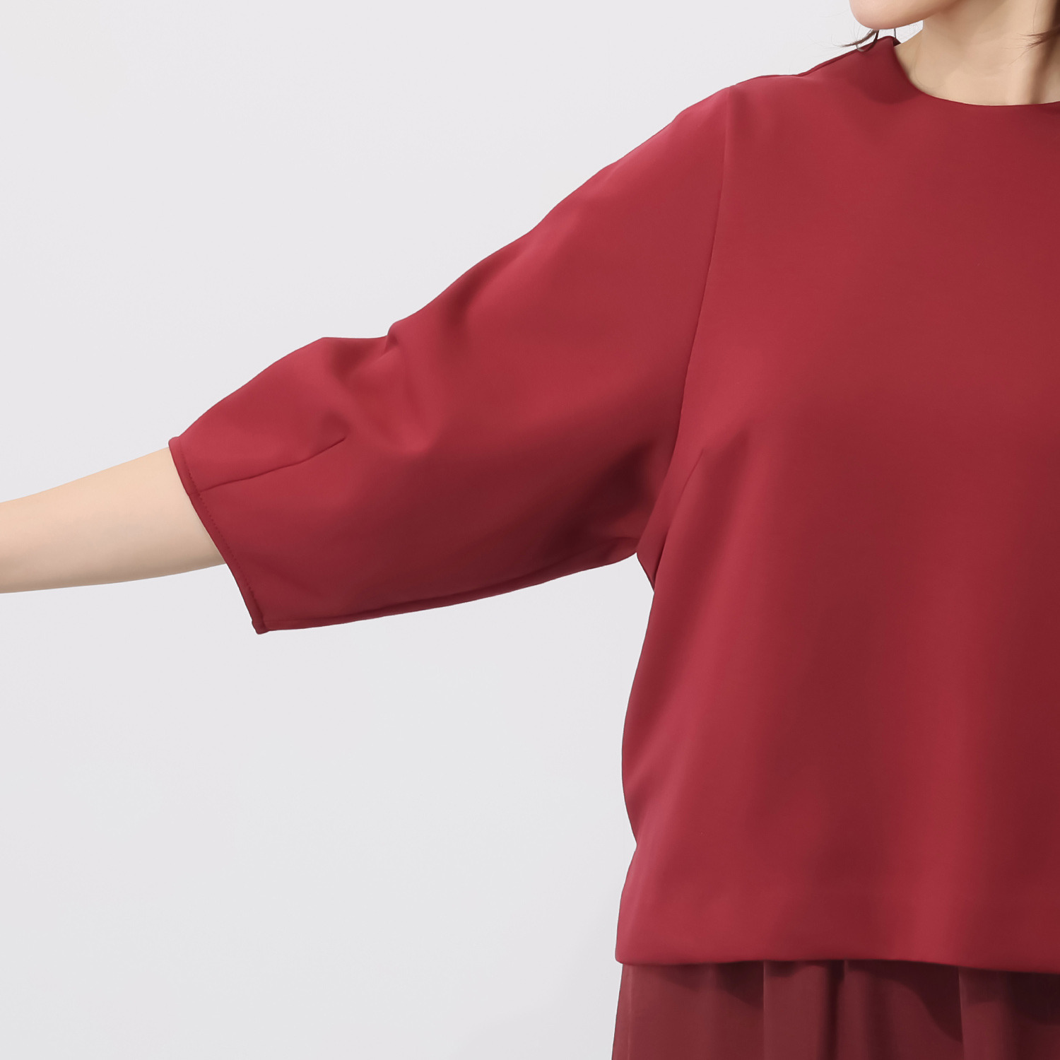 イロプライム 一枚で楽ちん！ スレンダー見せワンピース