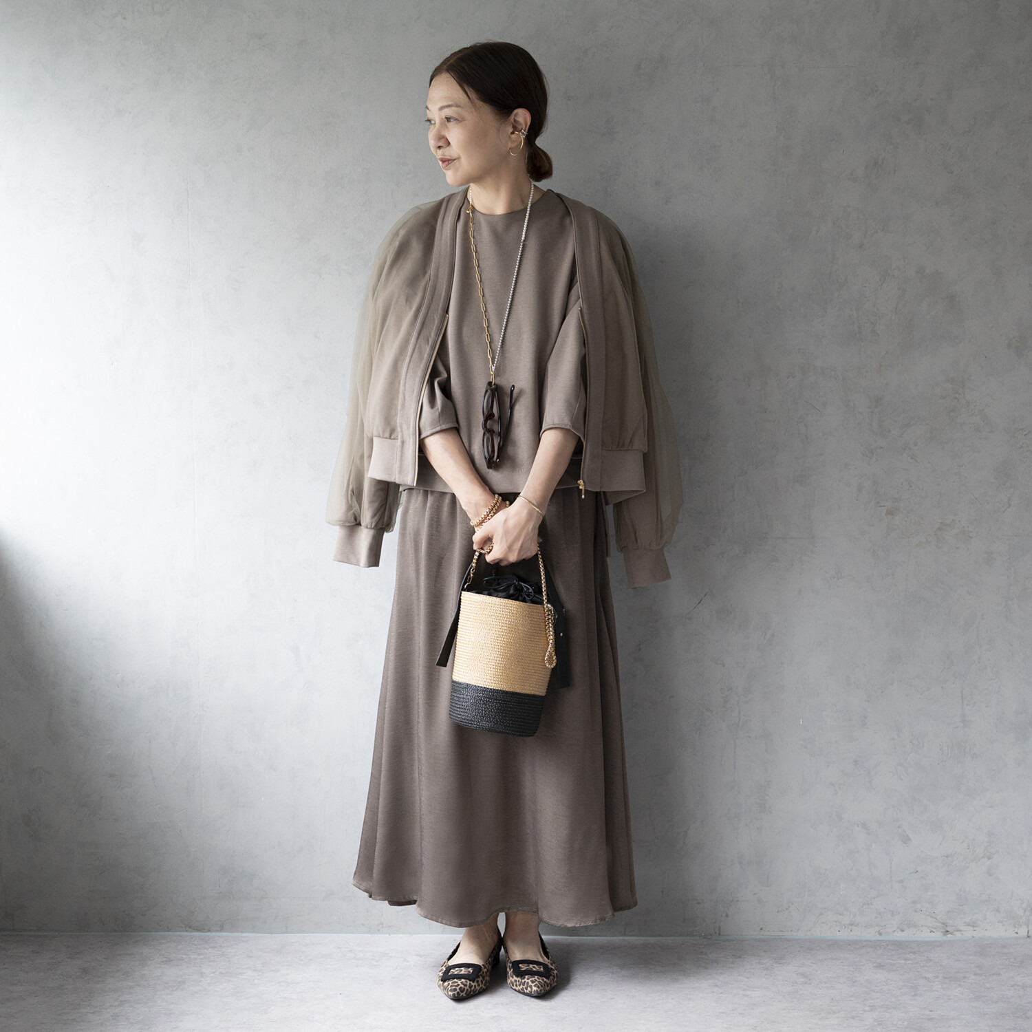 イロプライム 一枚で楽ちん！ スレンダー見せワンピース