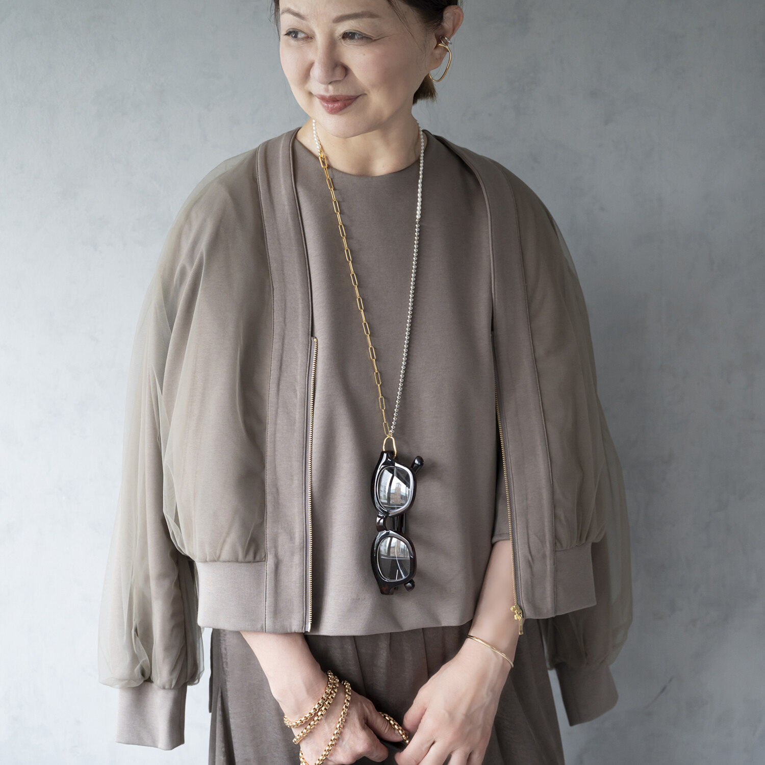 イロプライム 一枚で楽ちん！ スレンダー見せワンピース