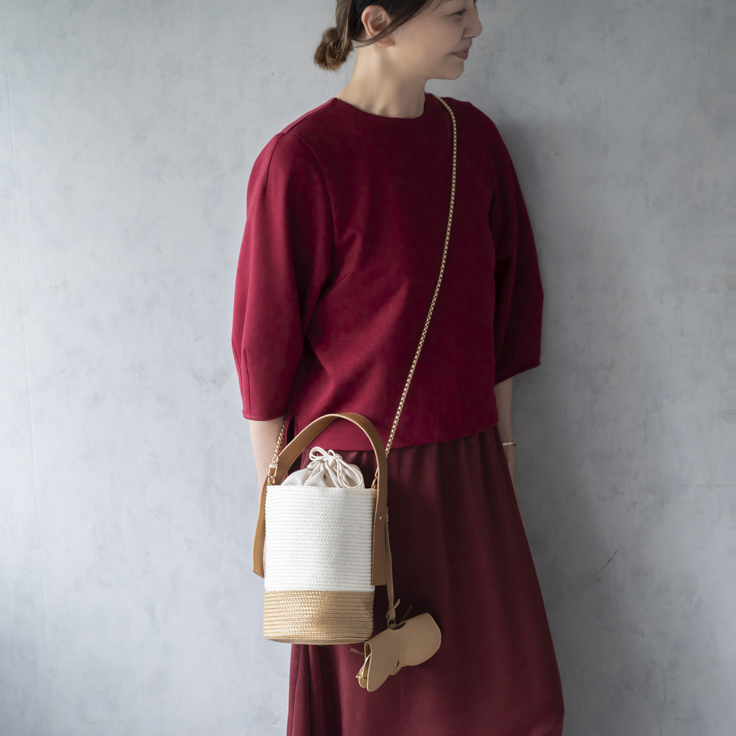 イロプライム 一枚で楽ちん！ スレンダー見せワンピース