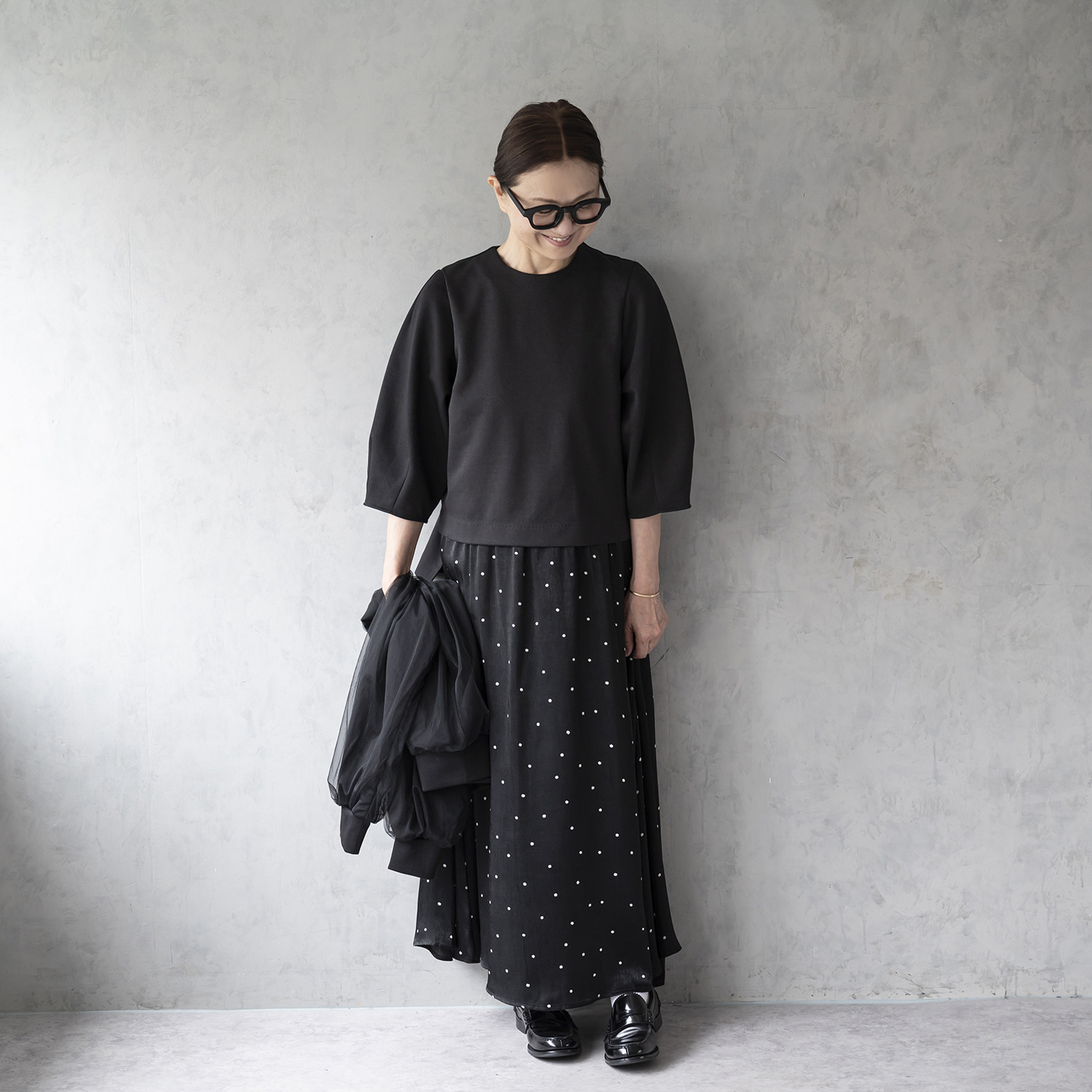 イロプライム 一枚で楽ちん！ スレンダー見せワンピース