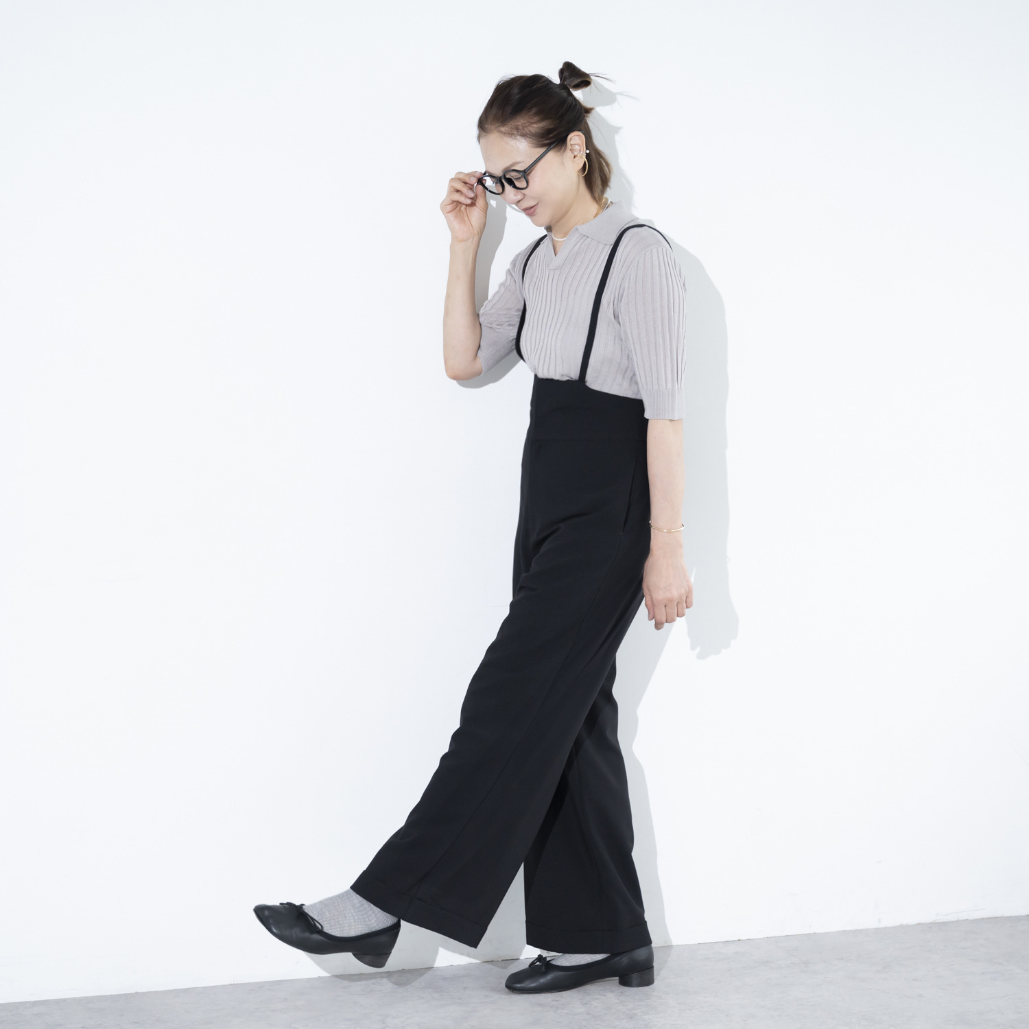 イロプライム 華やか襟の ニットポロシャツ