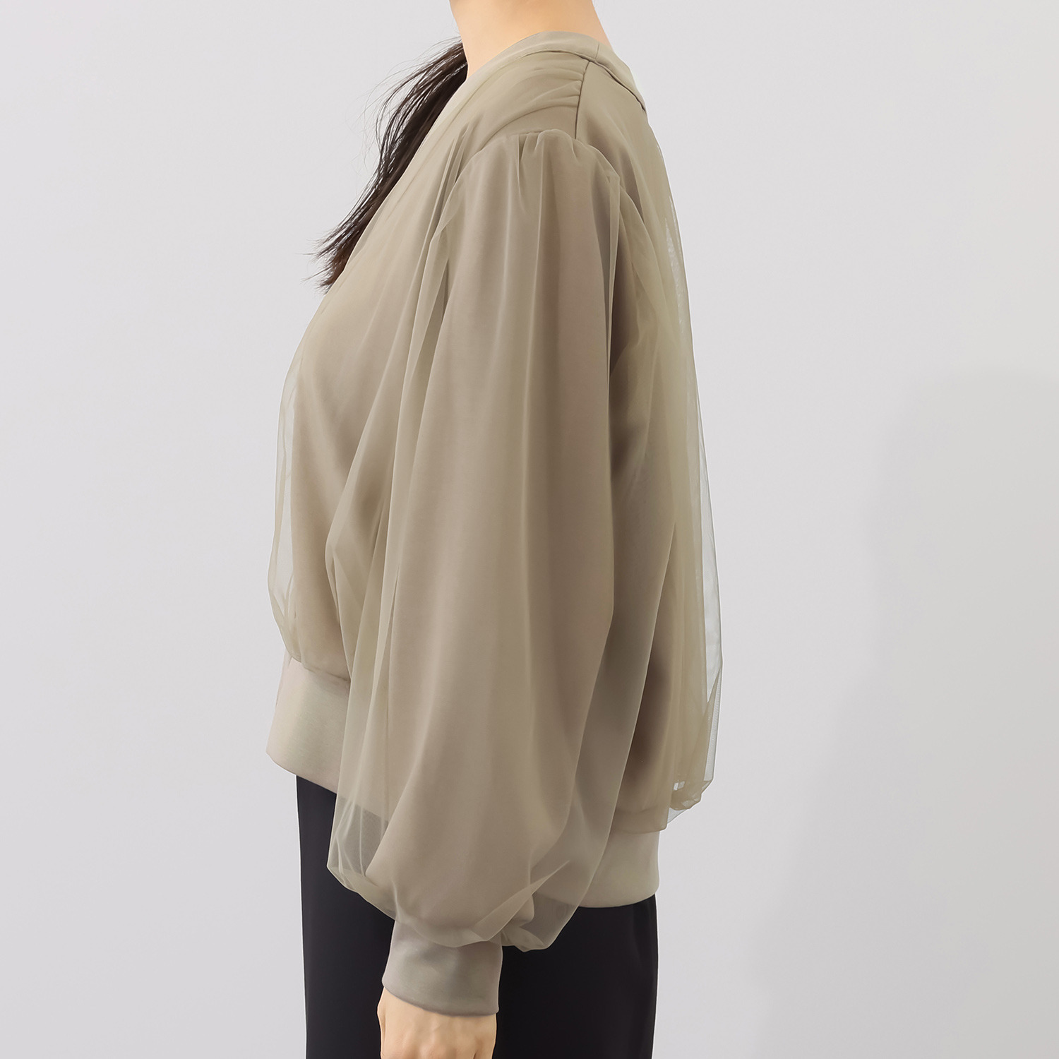 イロプライム チュール重ねの ライトカーディガン