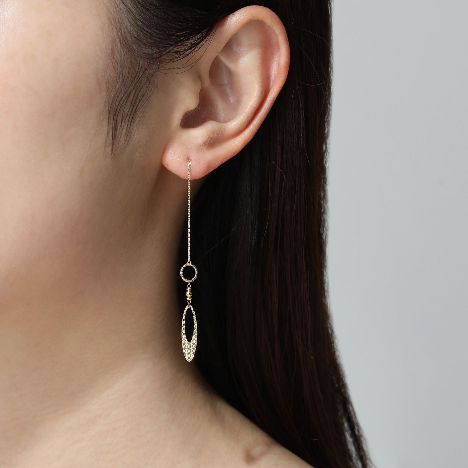 チェーンクリエイト １８Ｋ ダイヤモンドカット ピアス