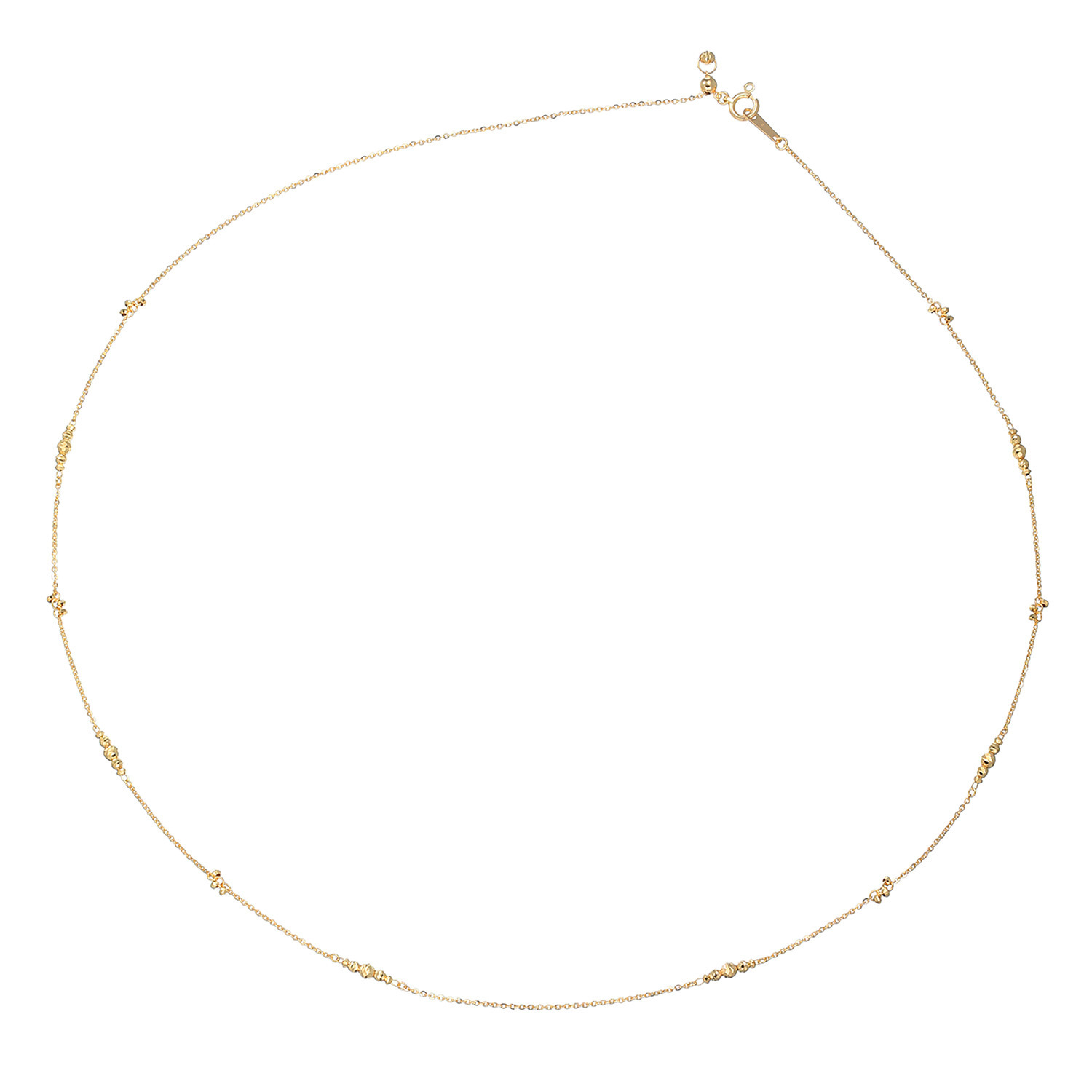 チェーンクリエイト １８Ｋ ダイヤモンドカット ステーションネックレス