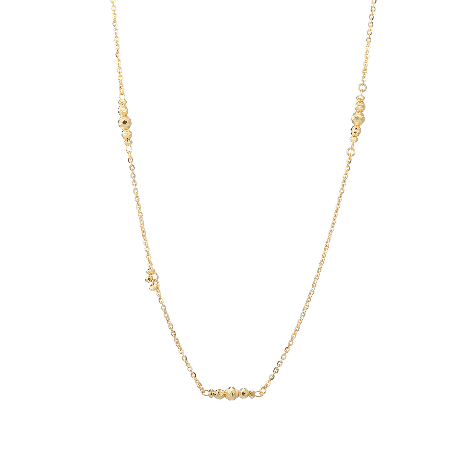 チェーンクリエイト １８Ｋ ダイヤモンドカット ステーションネックレス