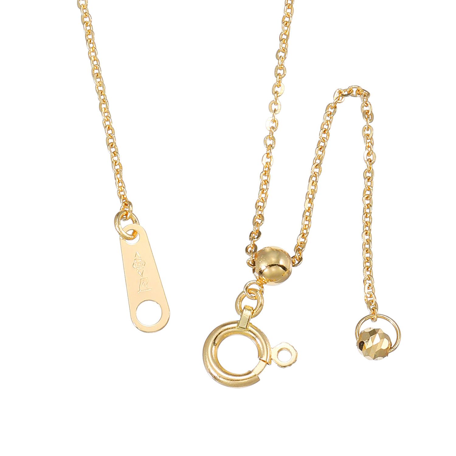 チェーンクリエイト １８Ｋ ダイヤモンドカット ステーションネックレス
