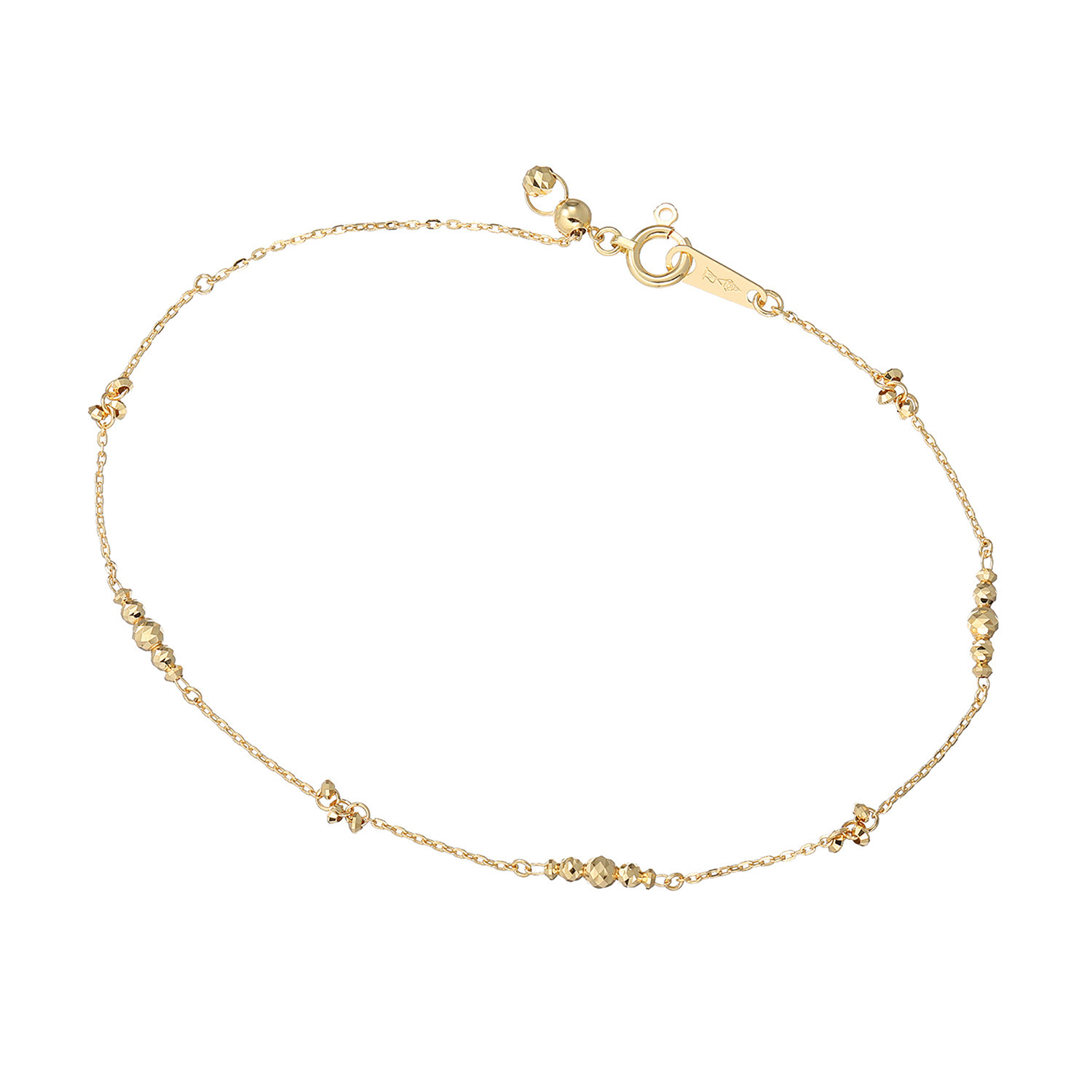 チェーンクリエイト １８Ｋ ダイヤモンドカット ステーションブレスレット
