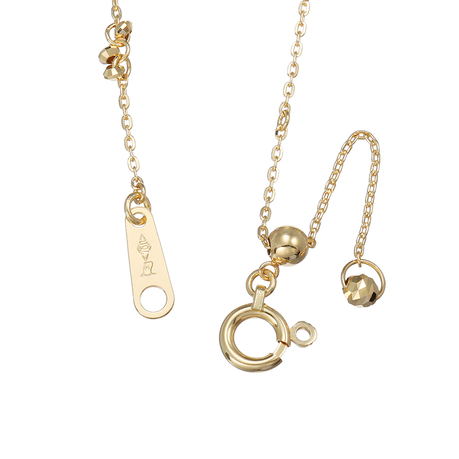チェーンクリエイト １８Ｋ ダイヤモンドカット ステーションブレスレット