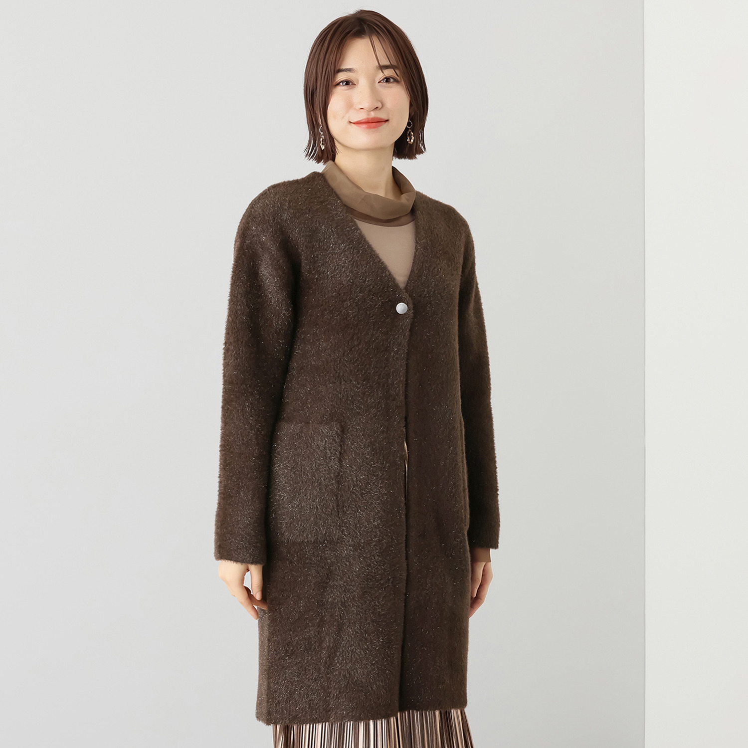 フーア ブリリアントラメ ニットコート