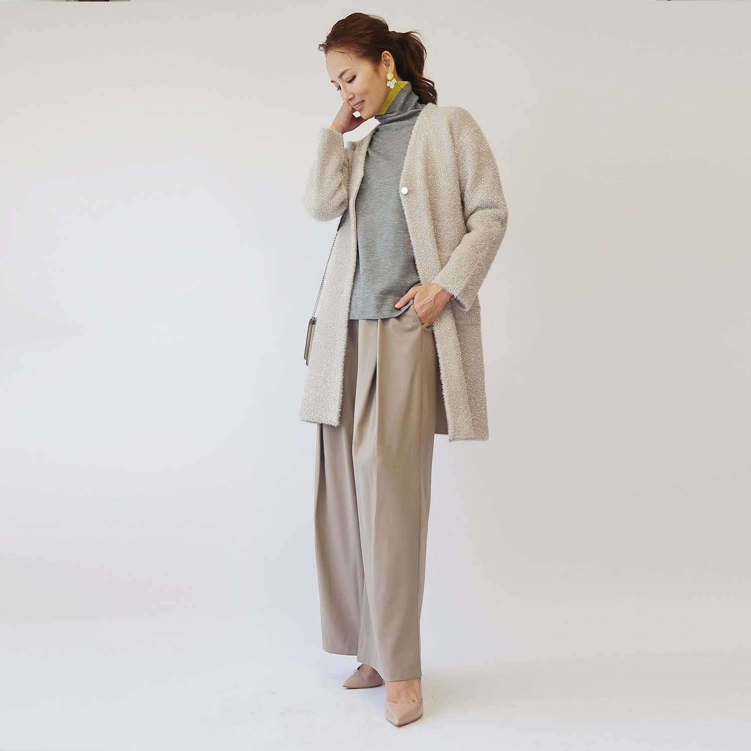 フーア ブリリアントラメ ニットコート