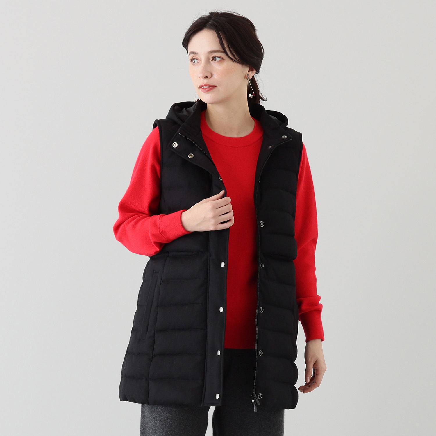 タルマス カシミヤ１００％ ロング丈 ダウンベスト