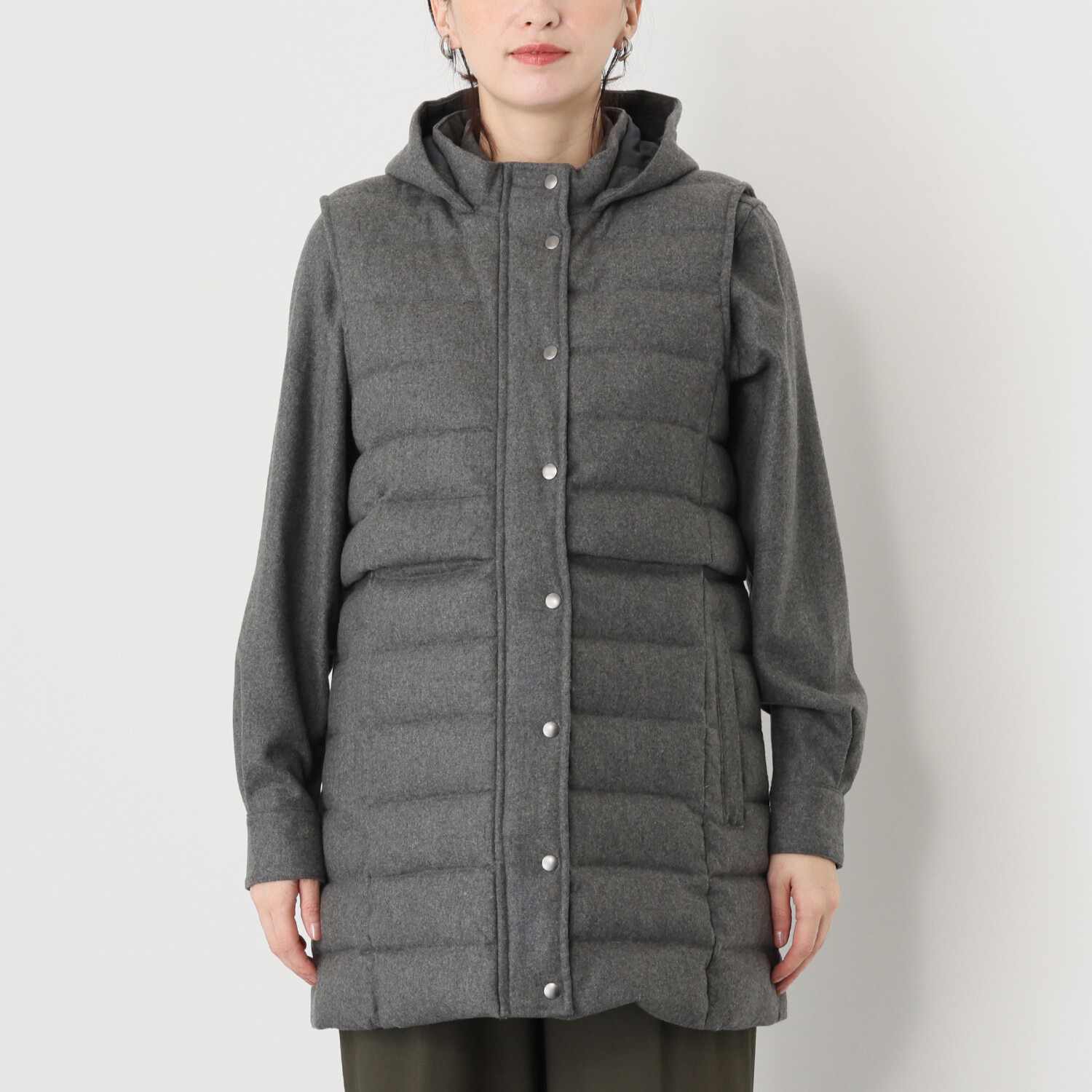 タルマス カシミヤ１００％ ロング丈 ダウンベスト