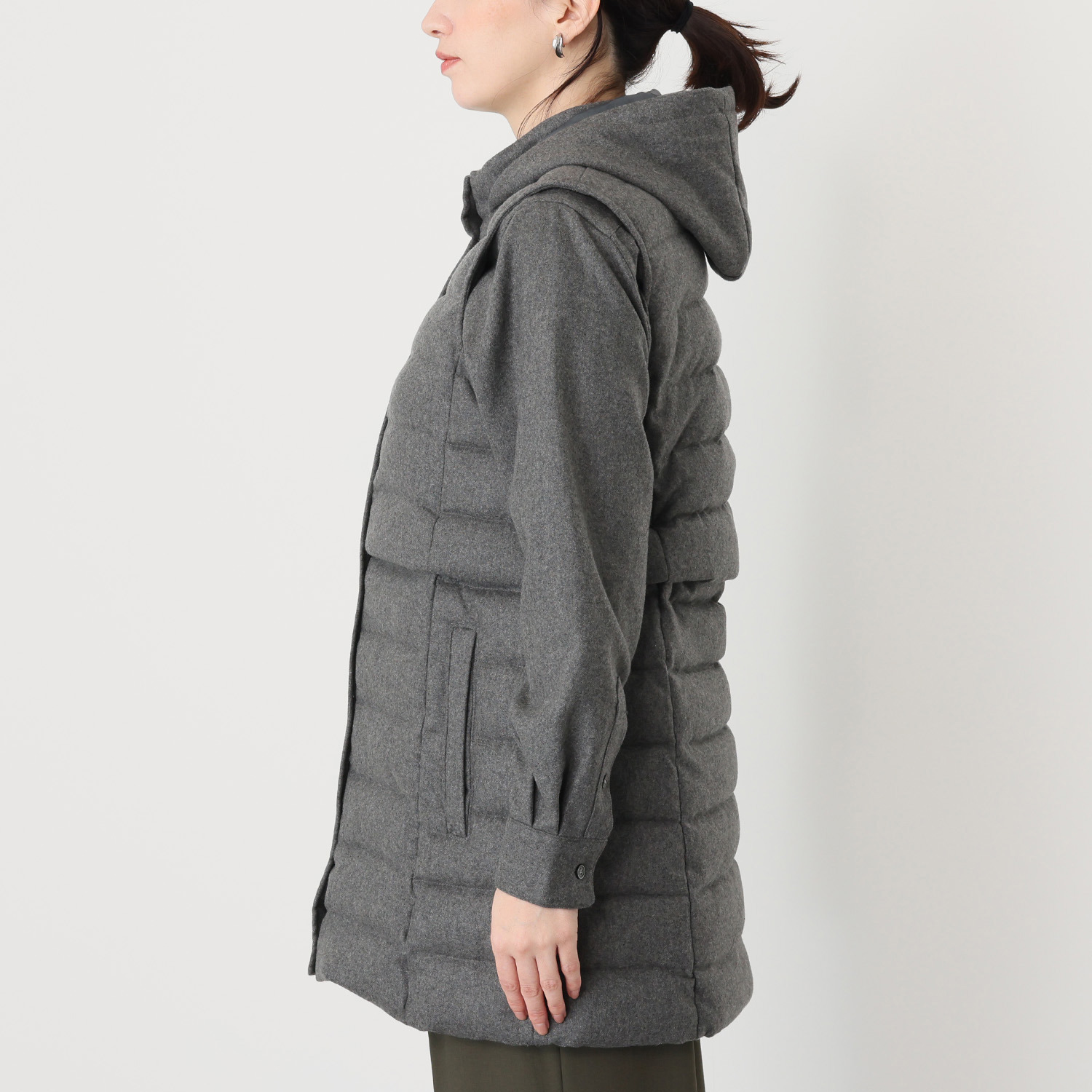 タルマス カシミヤ１００％ ロング丈 ダウンベスト