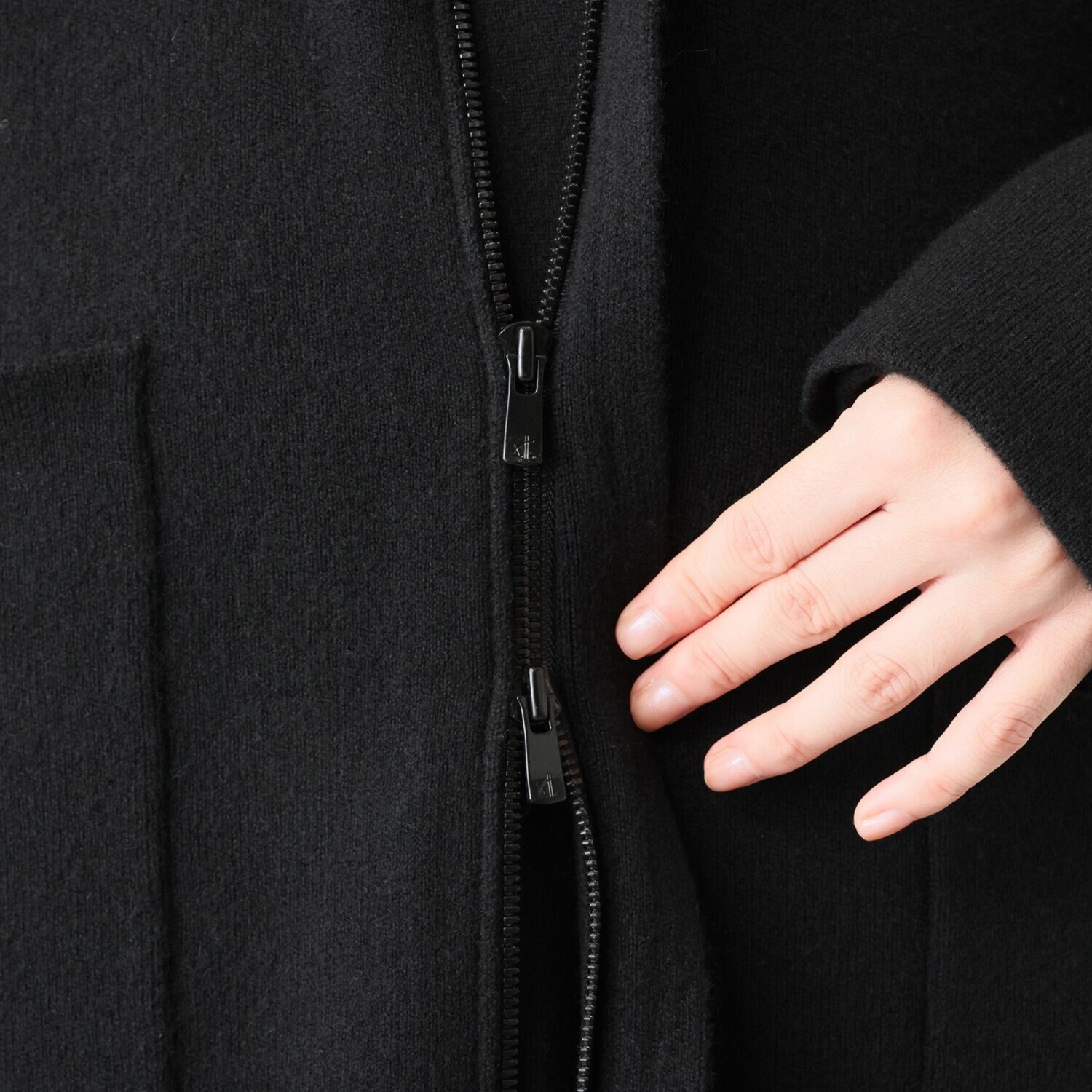 タルマス カシミヤ１００％ ダブルジャガード スウェット スタンドカラーコート