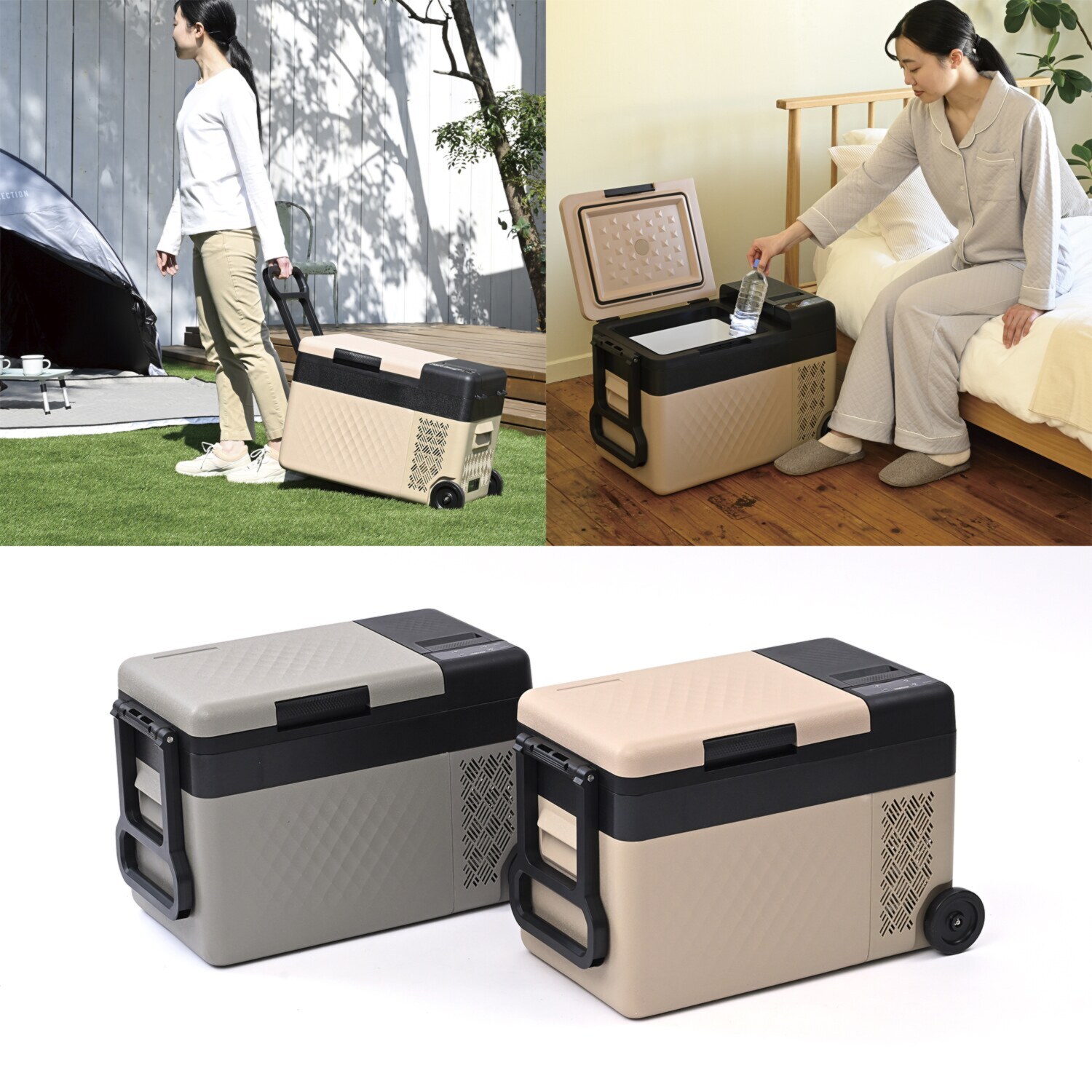 ＹＡＭＡＺＥＮ 食品のまとめ買いに活躍！ お家でも車でも使える キャスター付 ポータブル冷凍冷蔵庫 大容量２５リットル ＜リサイクル回収有り＞