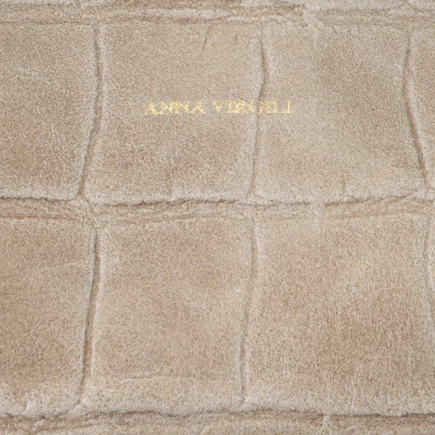 アンナヴィルジリ ＜イタリア製＞ カーフスエード クロコダイル型押し ミニバッグ付トートバッグ “ＦＲＡＮＣＡ”