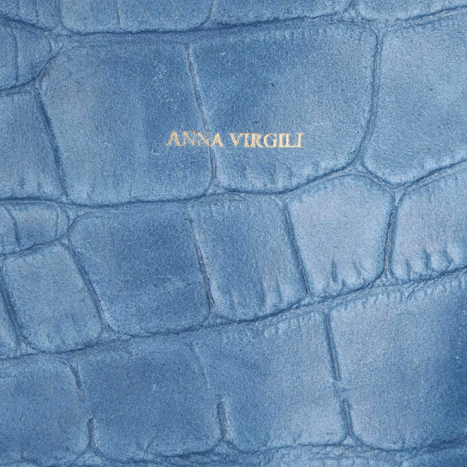 アンナヴィルジリ ＜イタリア製＞ カーフスエード クロコダイル型押し ミニバッグ付トートバッグ “ＦＲＡＮＣＡ”