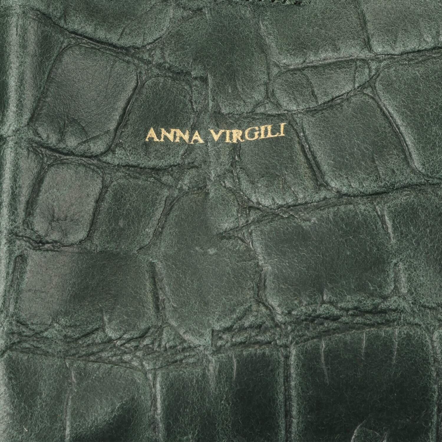 アンナヴィルジリ ＜イタリア製＞ カーフスエード クロコダイル型押し ミニバッグ付トートバッグ “ＦＲＡＮＣＡ”