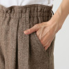 シャビージェンティール ツイード調 ワイドシルエット 裾ドローストリング付 プルオンパンツ