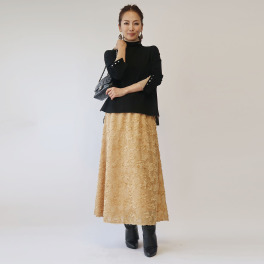 フーア ジャガード ギャザースカート