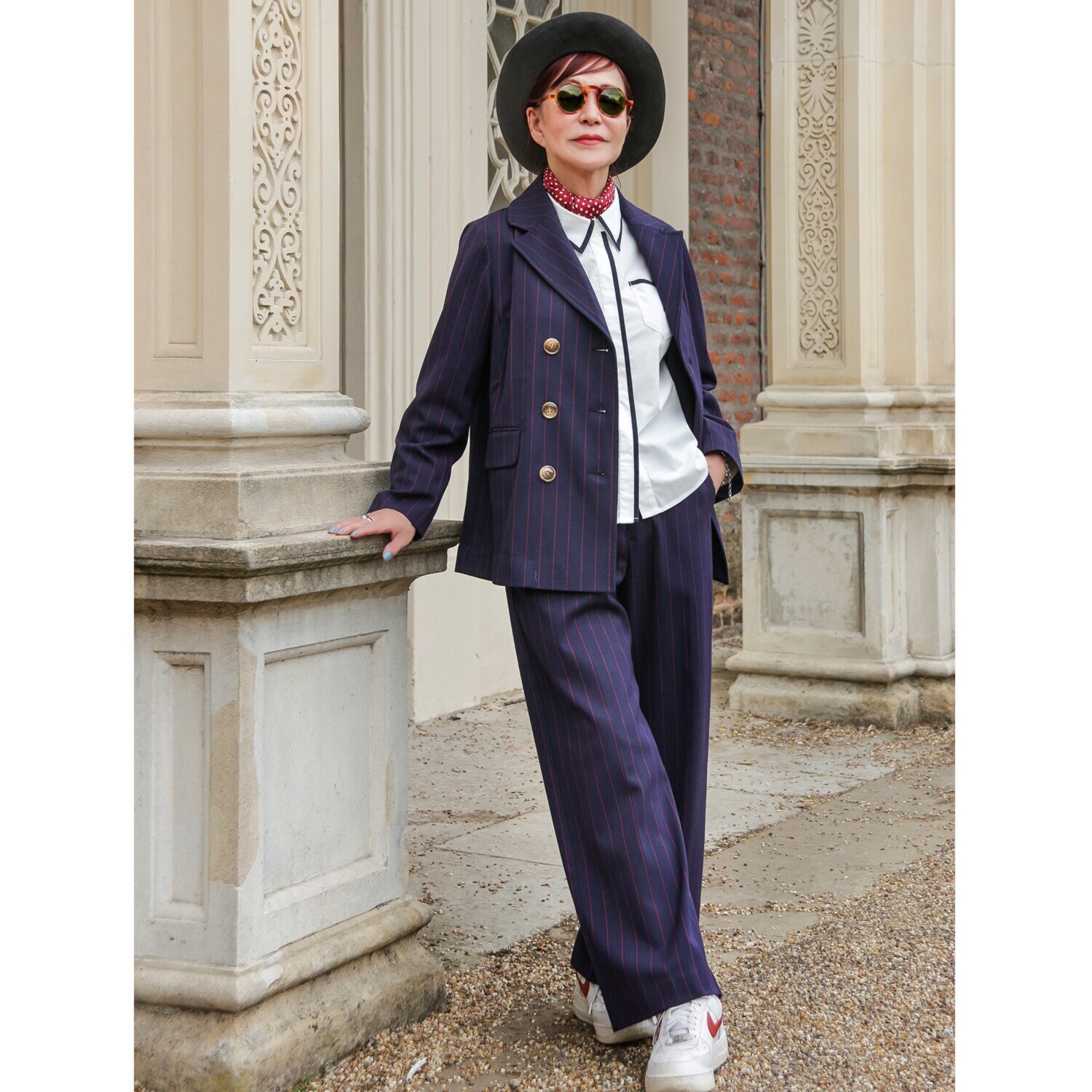 エムジェイアール　バイ マチコ　ジント　ロンドン オリジナルパターン ブリティッシュテイスト ダブルジャケット