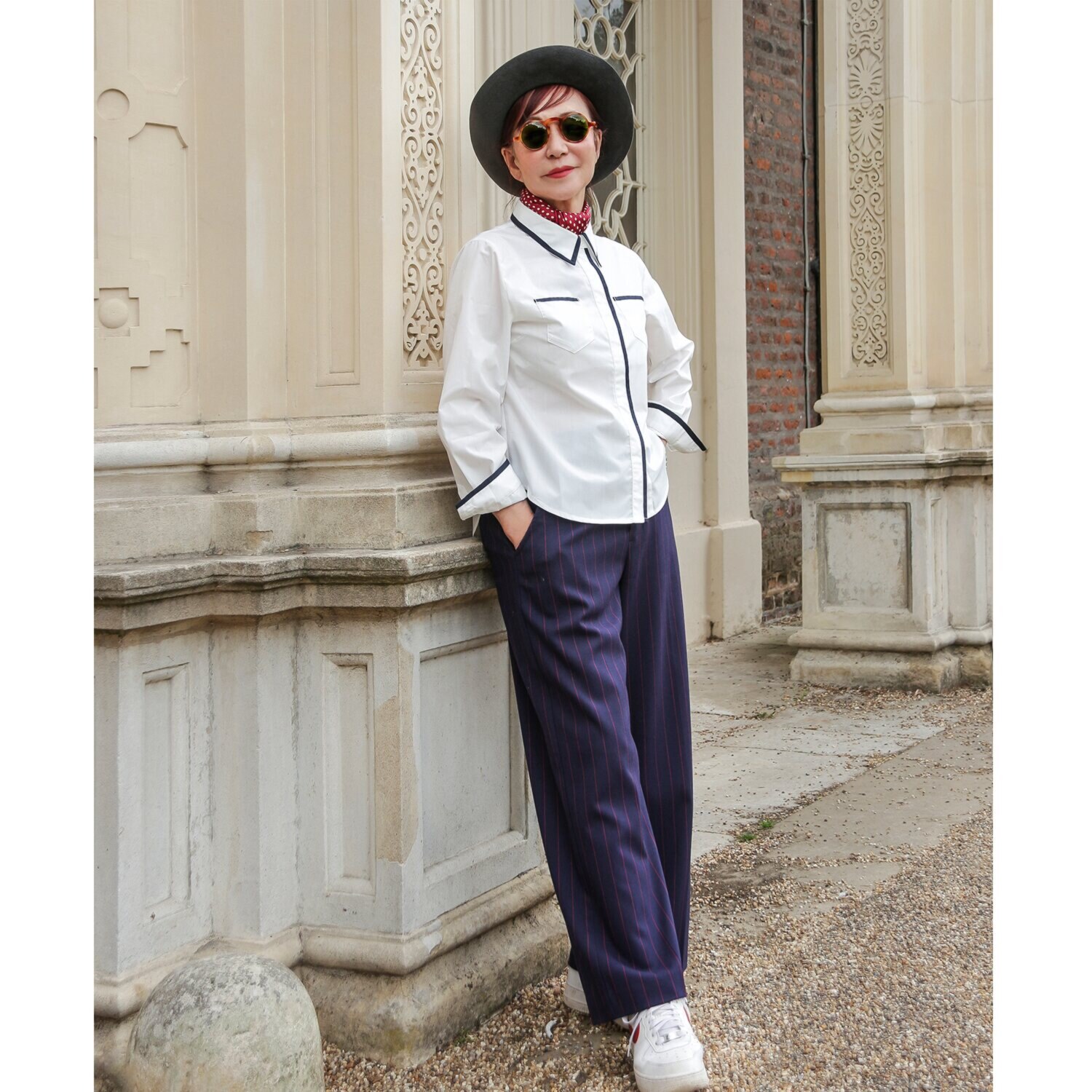 エムジェイアール　バイ マチコ　ジント　ロンドン オリジナルパターン ブリティッシュテイスト ワイドパンツ