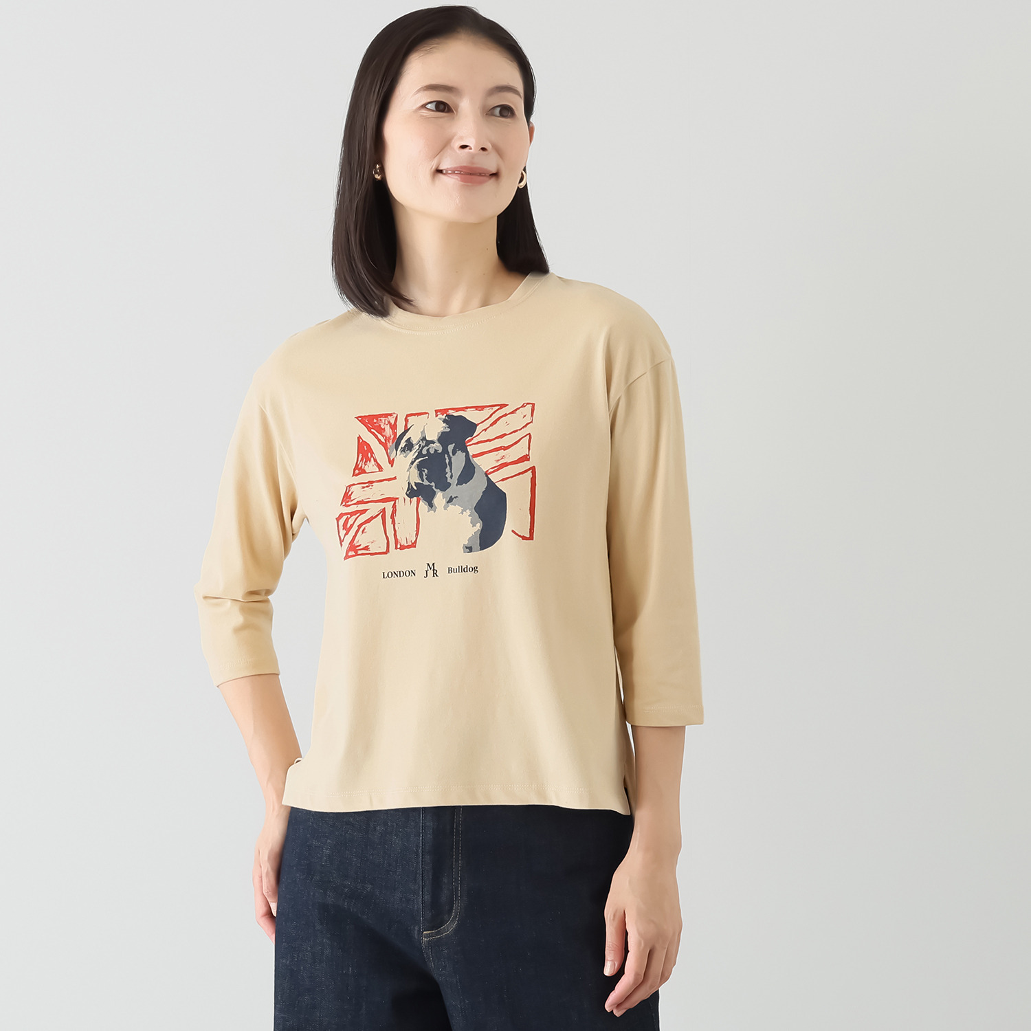 エムジェイアール　バイ マチコ　ジント　ロンドン オリジナルグラフィック ユニオンジャックデザイン プリントプルオーバー