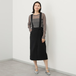 ミューリエ エレガントに スタイルアップ サロペット風 スカート
