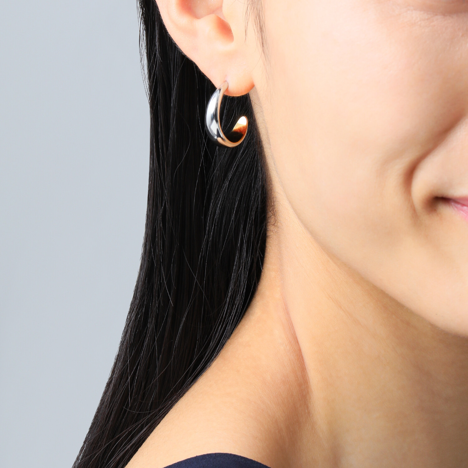 デルークス サージカルステンレス バイカラーデザインピアス