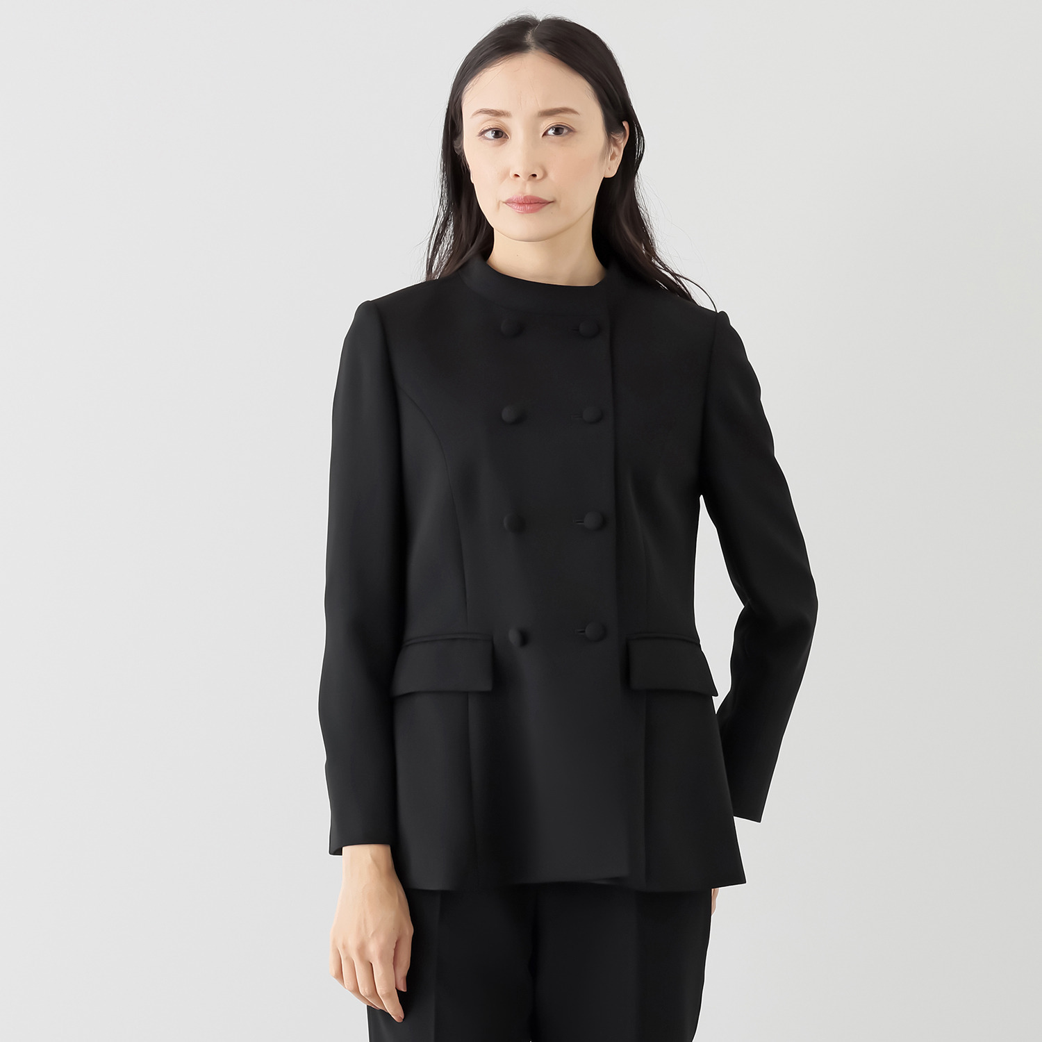 マダムヒロコ バイ　ニュイ ブラックフォーマル 洗濯機で洗える！ クッションネック ジャケット