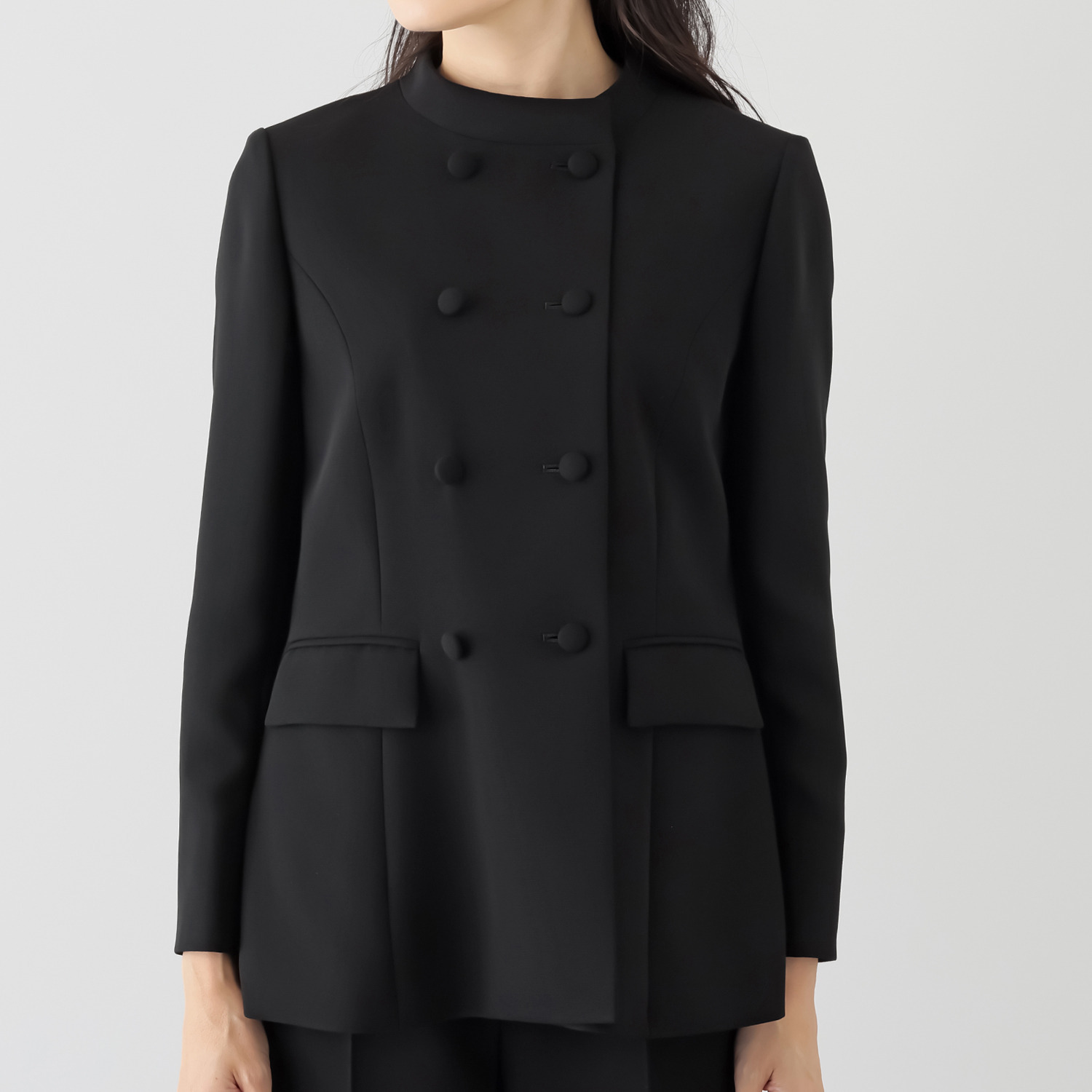 マダムヒロコ バイ　ニュイ ブラックフォーマル 洗濯機で洗える！ クッションネック ジャケット