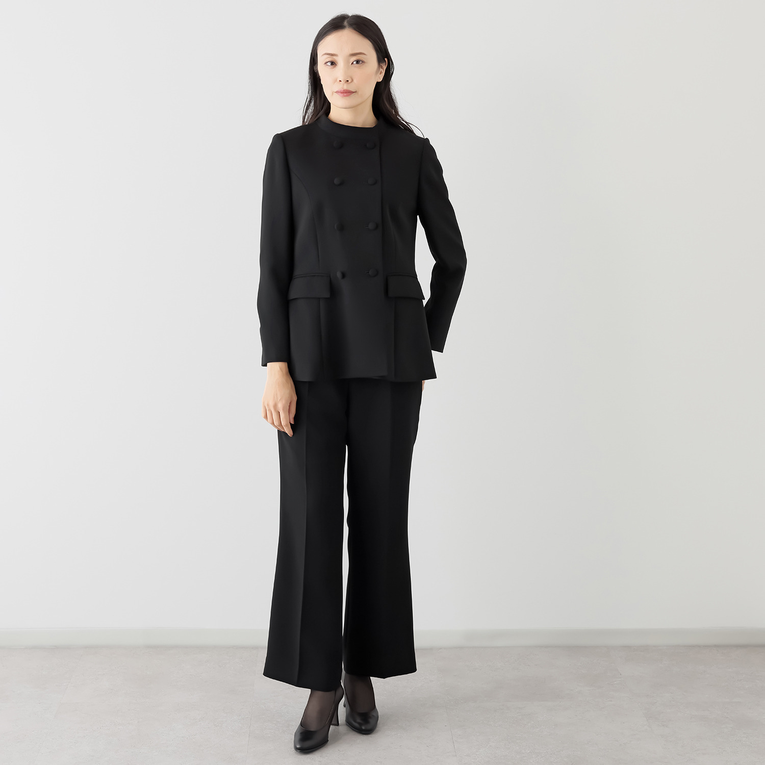 マダムヒロコ バイ　ニュイ ブラックフォーマル 洗濯機で洗える！ クッションネック ジャケット