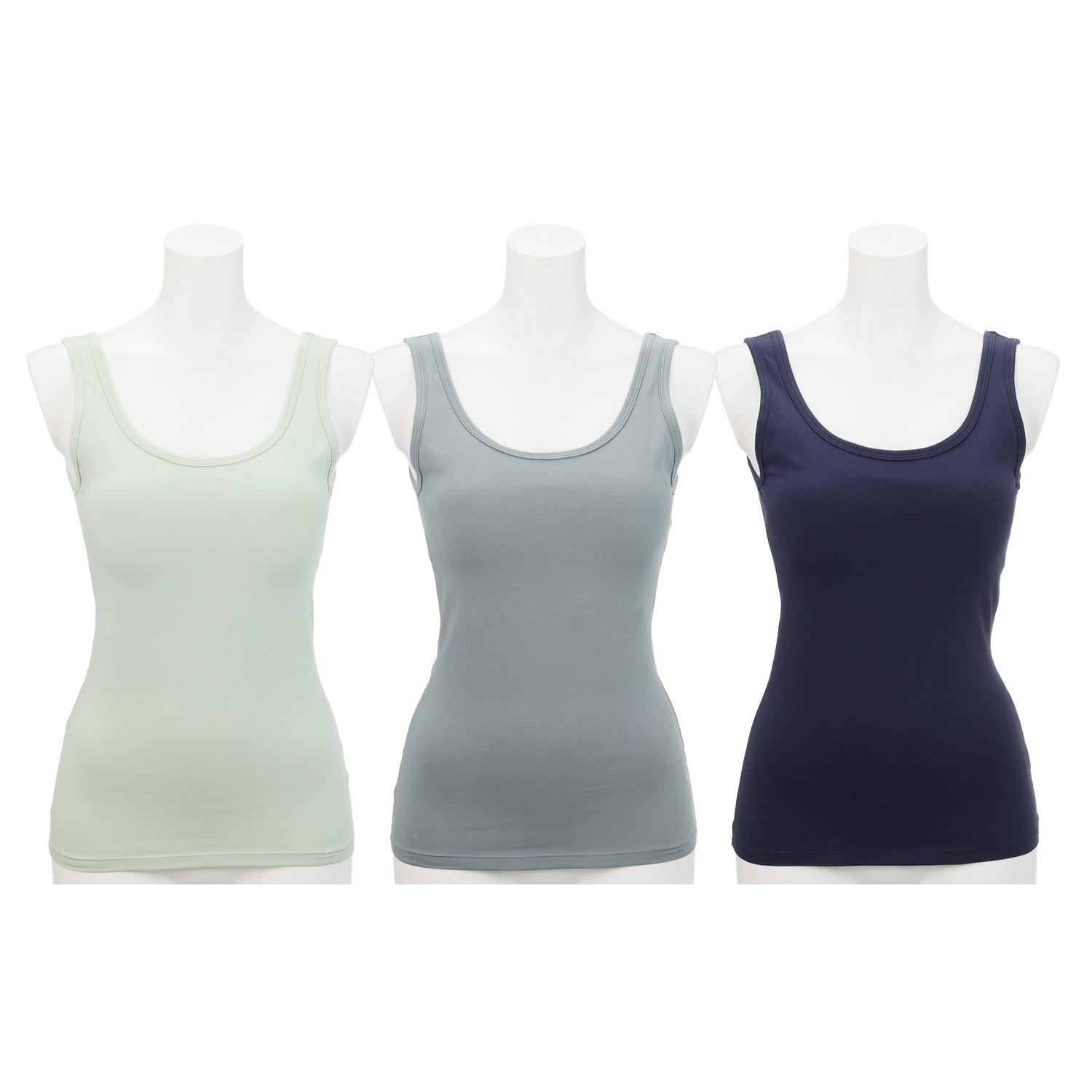 サラバディ 着心地ラクチン スッキリきれい 綿混 カップ付タンクトップ ３枚セット
