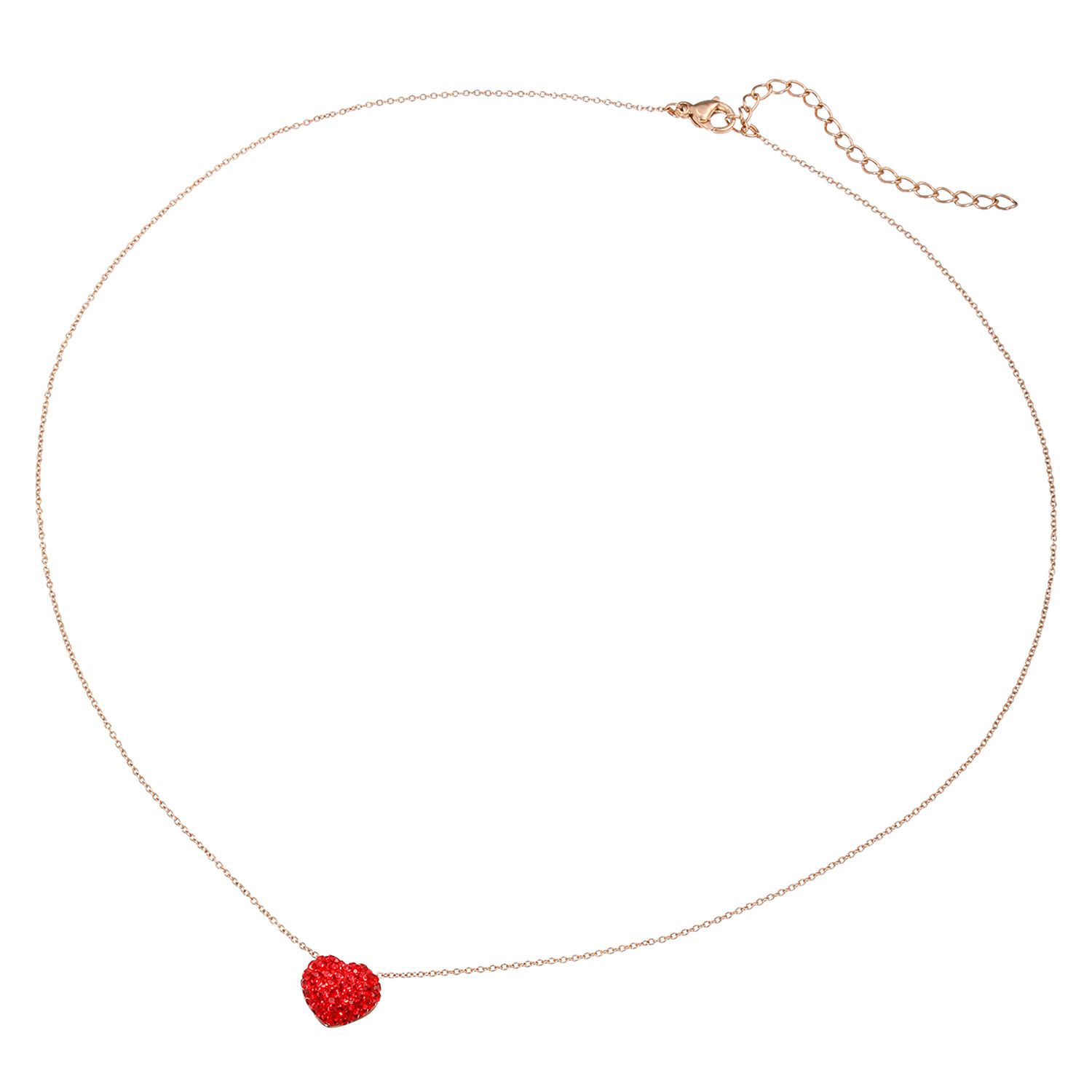 エービーステン ステンレス クリスタルガラス ミニハートモティーフ ネックレス